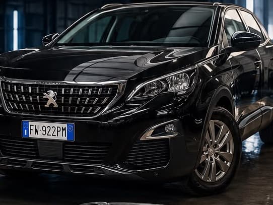 Peugeot 3008 nera vista di tre quarti anteriore